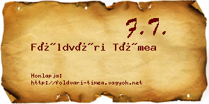 Földvári Tímea névjegykártya
